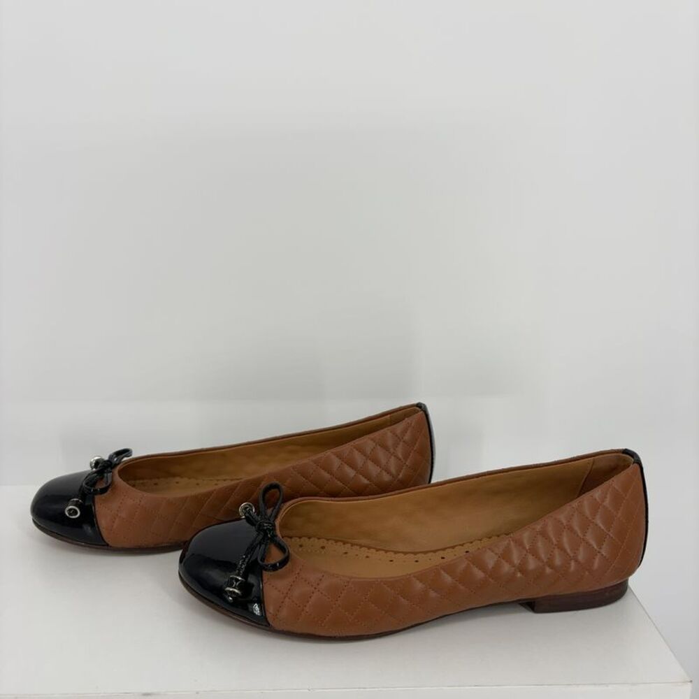 Brooks Brothers leather Tan Quilted Flats - Picture 2 of 6
